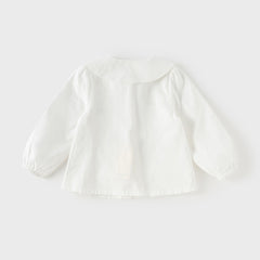 Dave&Bella Toddler Girls Elegant Beige Breathable Cotton Shirt Tops