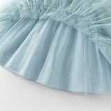 Dave&Bella Toddler Girls Elegant Blue Long Sleeve A-line Princess Dress