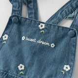 Dave&Bella Toddler Girls Fashion Denim Blue Sleeveless Breathable Cotton Pinafore Dress
