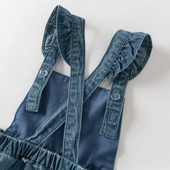 Dave&Bella Toddler Girls Fashion Denim Blue Sleeveless Breathable Cotton Pinafore Dress