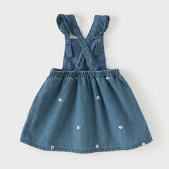 Dave&Bella Toddler Girls Fashion Denim Blue Sleeveless Breathable Cotton Pinafore Dress