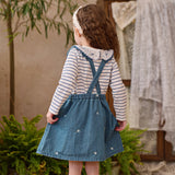 Dave&Bella Toddler Girls Fashion Denim Blue Sleeveless Breathable Cotton Pinafore Dress