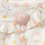 Dave&Bella Toddler Girls Light Pink Cute Print Long Sleeve Soft Top Pant Suits