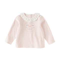 Dave&Bella Toddler Girls Sweet Light Pink/White Cotton T-shirt Tops