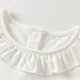 Dave&Bella Toddler Girls Sweet Light Pink/White Cotton T-shirt Tops