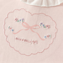 Dave&Bella Toddler Girls Sweet Light Pink/White Cotton T-shirt Tops