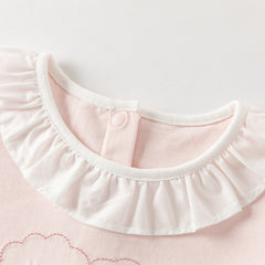 Dave&Bella Toddler Girls Sweet Light Pink/White Cotton T-shirt Tops