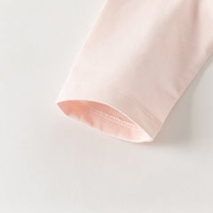 Dave&Bella Toddler Girls Sweet Light Pink/White Cotton T-shirt Tops