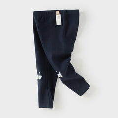 Dave&Bella Toddler Girls Navy Blue/Light Grey Versatile Slim Leggings