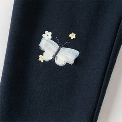 Dave&Bella Toddler Girls Navy Blue/Light Grey Versatile Slim Leggings