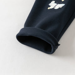 Dave&Bella Toddler Girls Navy Blue/Light Grey Versatile Slim Leggings