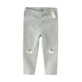 Dave&Bella Toddler Girls Navy Blue/Light Grey Versatile Slim Leggings