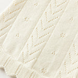 Dave&Bella Toddler Girls White Sweet Floral Jacquard Ruffle Sleeveless Knit Vests