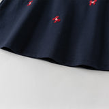Dave&Bella Toddler Girls Navy Blue Long Sleeve Comfortable Party Dress