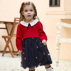 Dave&Bella Toddler Girls Adorable Red A-line Mesh Princess Dress