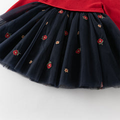 Dave&Bella Toddler Girls Adorable Red A-line Mesh Princess Dress