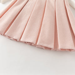 Dave&Bella Toddler Girls Sweet Pink Turtle Fake-two-piece A-line Dress(wallet bag)