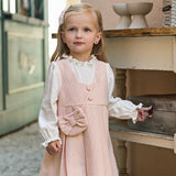 Dave&Bella Toddler Girls Sweet Pink Turtle Fake-two-piece A-line Dress(wallet bag)