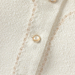 Dave&Bella Toddler Girls Elegant Milk White Round Collar Long Sleeve Jackets