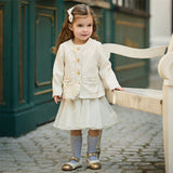 Dave&Bella Toddler Girls Elegant Milk White Sleeveless A-line Mesh Dress(wallet bag)