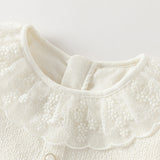 Dave&Bella Toddler Girls Elegant Milk White Sleeveless A-line Mesh Dress(wallet bag)