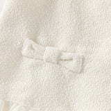 Dave&Bella Toddler Girls Elegant Milk White Sleeveless A-line Mesh Dress(wallet bag)