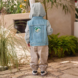 Dave&Bella Toddler Boys Outwear Hooded Comfortable Cotton Denim Blue Jackets