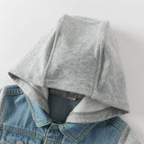 Dave&Bella Toddler Boys Outwear Hooded Comfortable Cotton Denim Blue Jackets