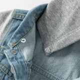 Dave&Bella Toddler Boys Outwear Hooded Comfortable Cotton Denim Blue Jackets