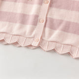 Dave&Bella Toddler Girls Pink Purple Striped Comfortable Cotton Sleeveless Vests