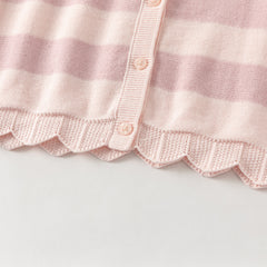 Dave&Bella Toddler Girls Pink Purple Striped Comfortable Cotton Sleeveless Vests