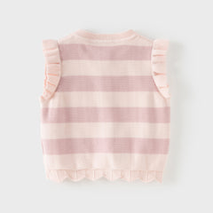 Dave&Bella Toddler Girls Pink Purple Striped Comfortable Cotton Sleeveless Vests