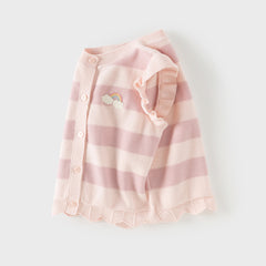 Dave&Bella Toddler Girls Pink Purple Striped Comfortable Cotton Sleeveless Vests