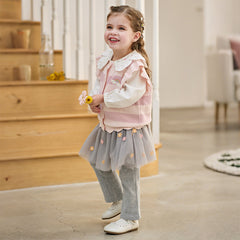 Dave&Bella Toddler Girls Pink Purple Striped Comfortable Cotton Sleeveless Vests