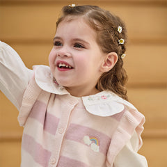 Dave&Bella Toddler Girls Pink Purple Striped Comfortable Cotton Sleeveless Vests