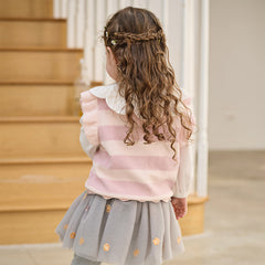 Dave&Bella Toddler Girls Pink Purple Striped Comfortable Cotton Sleeveless Vests