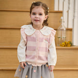 Dave&Bella Toddler Girls Pink Purple Striped Comfortable Cotton Sleeveless Vests