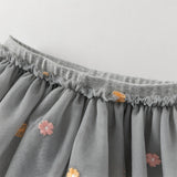 Dave&Bella Toddler Girls Fashion Light Grey/White Mesh Dress-style Pants