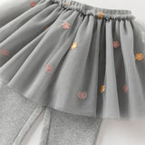 Dave&Bella Toddler Girls Fashion Light Grey/White Mesh Dress-style Pants