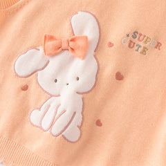 Dave&Bella Toddler Girls Cute Rabbit-style Orange Round Collar Cotton Tank Tops