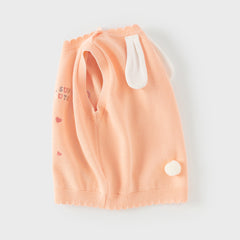 Dave&Bella Toddler Girls Cute Rabbit-style Orange Round Collar Cotton Tank Tops