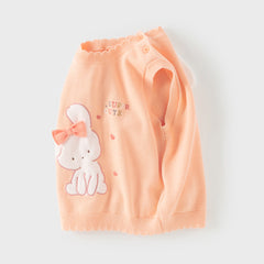 Dave&Bella Toddler Girls Cute Rabbit-style Orange Round Collar Cotton Tank Tops