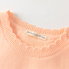 Dave&Bella Toddler Girls Cute Rabbit-style Orange Round Collar Cotton Tank Tops