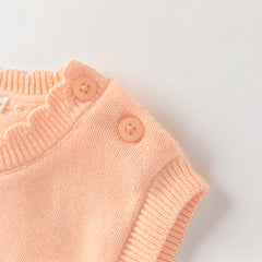 Dave&Bella Toddler Girls Cute Rabbit-style Orange Round Collar Cotton Tank Tops