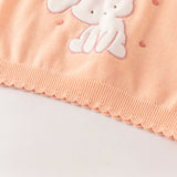 Dave&Bella Toddler Girls Cute Rabbit-style Orange Round Collar Cotton Vests