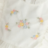 Dave&Bella Toddler Girls Gorgeous Beige Flower Embroidery A-line Mesh Princess Dress