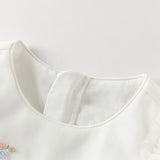 Dave&Bella Toddler Girls Gorgeous Beige Flower Embroidery A-line Mesh Princess Dress
