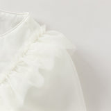 Dave&Bella Toddler Girls Gorgeous Beige Flower Embroidery A-line Mesh Princess Dress