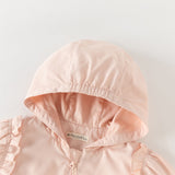 Dave&Bella Toddler Girls Sweet Pink Outwear Hooded Mesh Dress-style Lightweight Jackets
