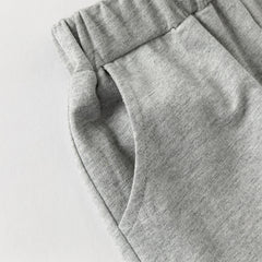 Dave&Bella Toddler Girls Cute Grey Breathable Cotton Loose Drawstring Pants